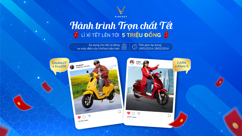 LÌ XÌ TẾT 2024 – ƯU ĐÃI VINFAST DÀNH CHO KHÁCH HÀNG  MUA XE MÁY ĐIỆN